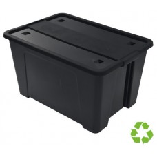 CAJA SOSTENIBLE DE ALMACENAJE CON TAPA Y RUEDAS 52 LITROS 40X57X32CM PP NEGRO ARCHIVO 2000 CP1482052 NE (Espera 4 dias)